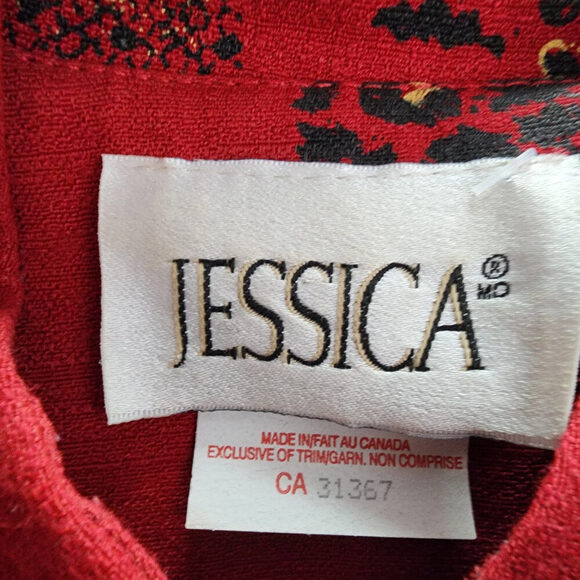 Vintage Jessica Red Button Up Long Blazer Jacket Size 8 - Picture 8 of 10
